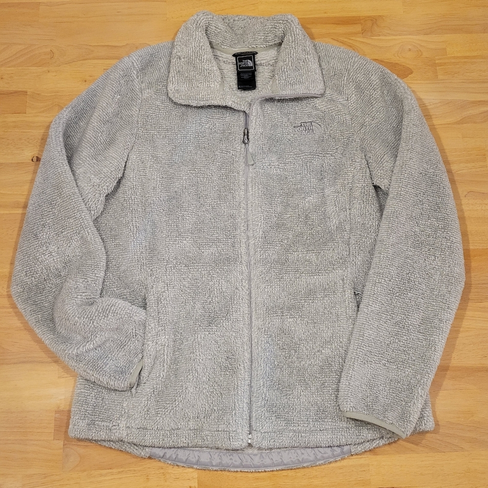 The North Face Osito 2 Full Zip Fleece Jacket|Light Gray|Women's Large-EUC